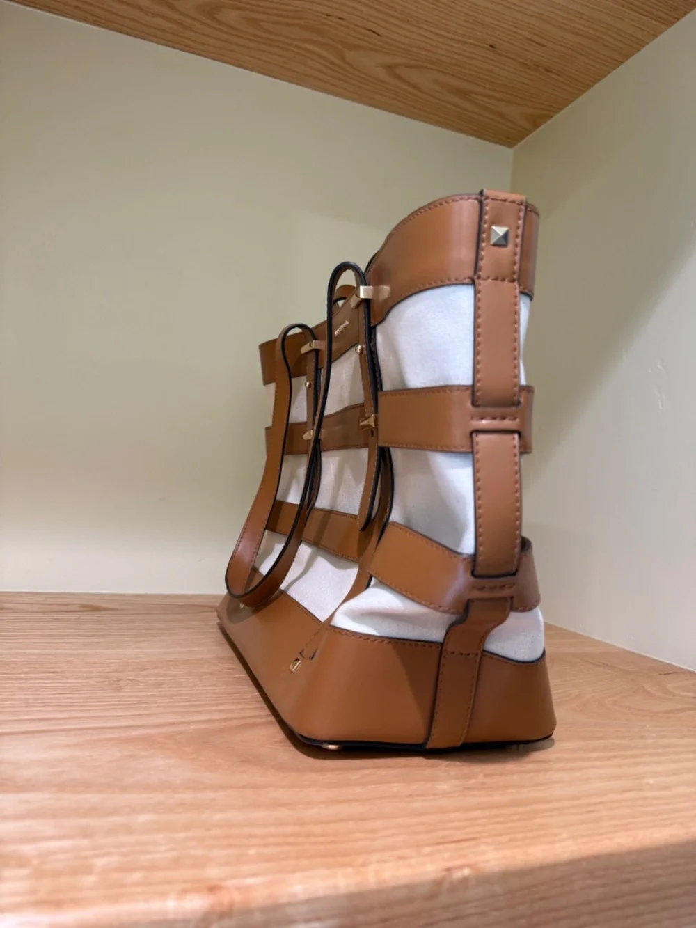 Michael Kors Michael Kors Marie Medium Cage Tote‎ Bag Canvas Leather